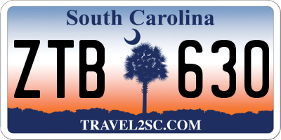 SC license plate ZTB630