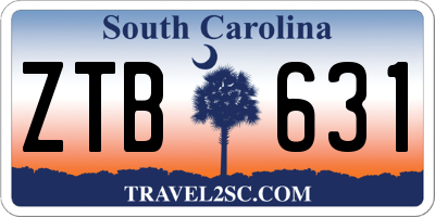 SC license plate ZTB631