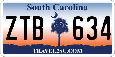 SC license plate ZTB634