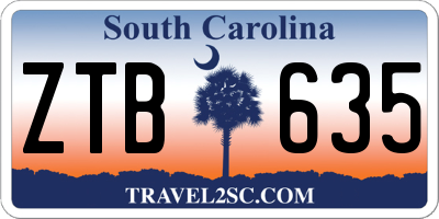 SC license plate ZTB635
