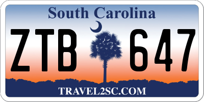 SC license plate ZTB647