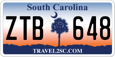 SC license plate ZTB648
