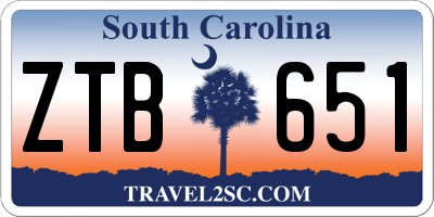 SC license plate ZTB651
