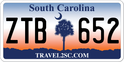 SC license plate ZTB652