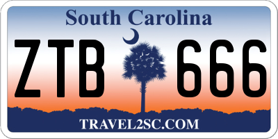 SC license plate ZTB666