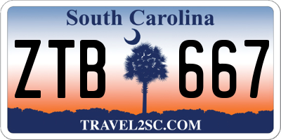 SC license plate ZTB667