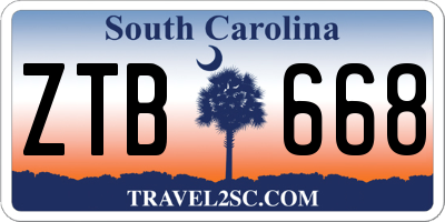 SC license plate ZTB668