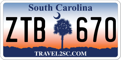 SC license plate ZTB670
