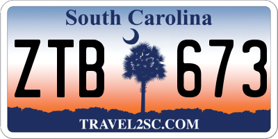 SC license plate ZTB673