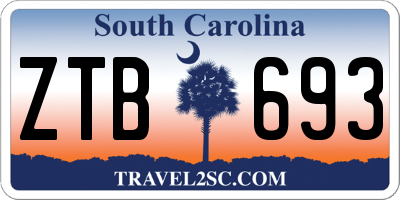 SC license plate ZTB693