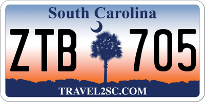 SC license plate ZTB705
