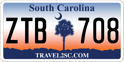 SC license plate ZTB708