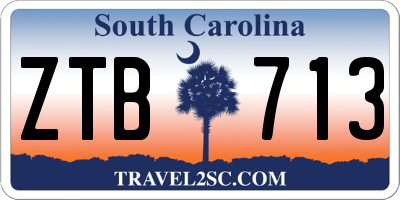 SC license plate ZTB713