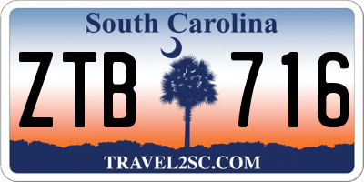 SC license plate ZTB716