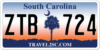 SC license plate ZTB724