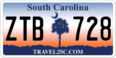 SC license plate ZTB728