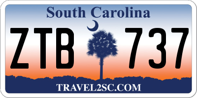 SC license plate ZTB737