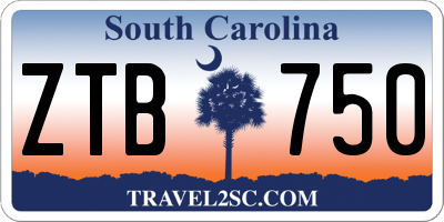 SC license plate ZTB750
