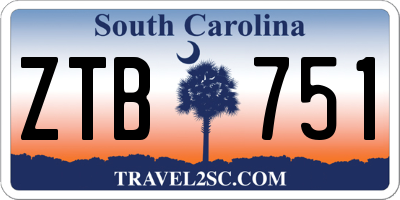 SC license plate ZTB751