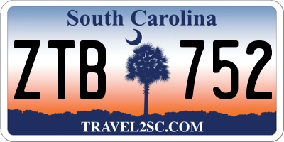 SC license plate ZTB752
