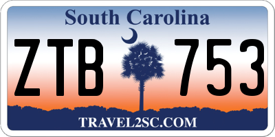 SC license plate ZTB753