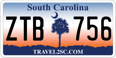 SC license plate ZTB756