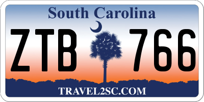 SC license plate ZTB766