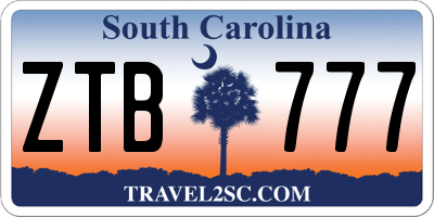 SC license plate ZTB777