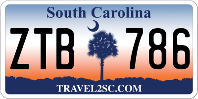 SC license plate ZTB786