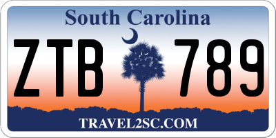 SC license plate ZTB789