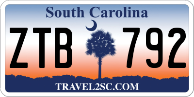SC license plate ZTB792