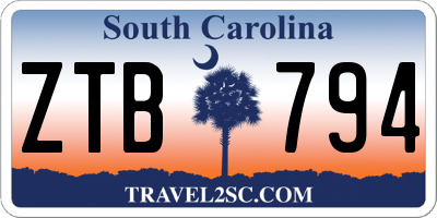 SC license plate ZTB794