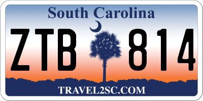 SC license plate ZTB814