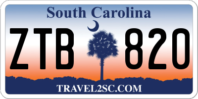 SC license plate ZTB820