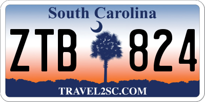 SC license plate ZTB824