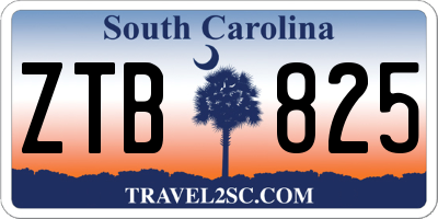 SC license plate ZTB825