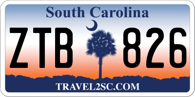 SC license plate ZTB826