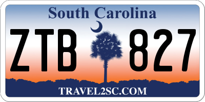 SC license plate ZTB827