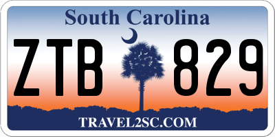 SC license plate ZTB829