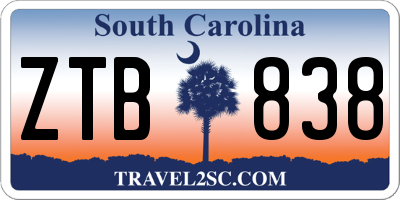 SC license plate ZTB838