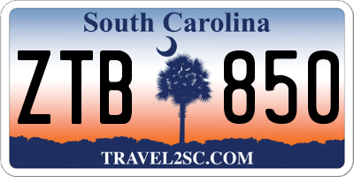 SC license plate ZTB850