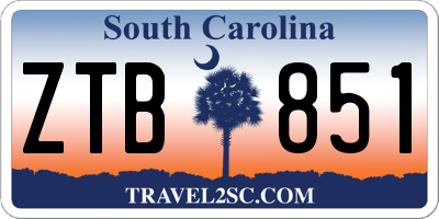 SC license plate ZTB851