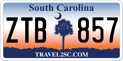 SC license plate ZTB857