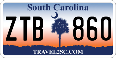 SC license plate ZTB860