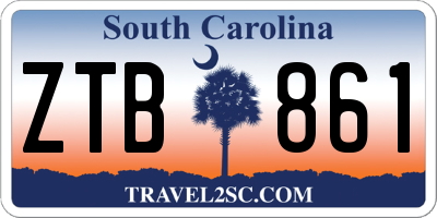 SC license plate ZTB861