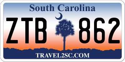 SC license plate ZTB862