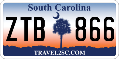 SC license plate ZTB866