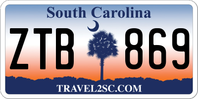 SC license plate ZTB869