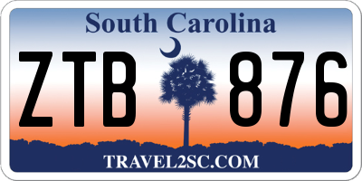 SC license plate ZTB876