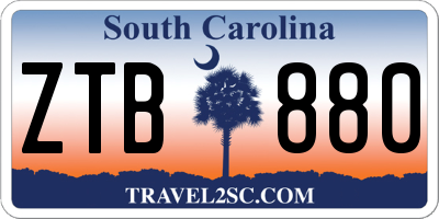 SC license plate ZTB880